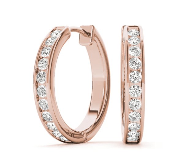 Channel-Set Diamond Hoop Earrings - Image 5